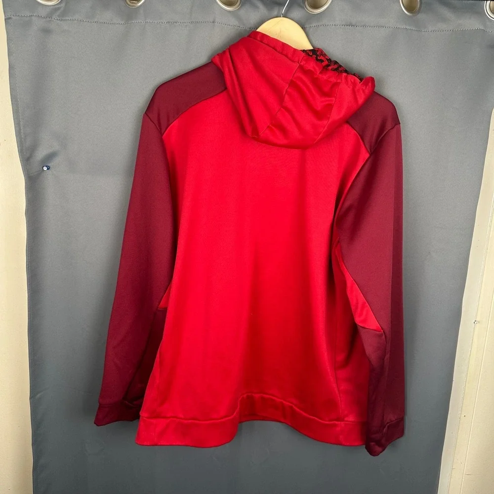 Nike Therma-FIT Hoodie Mens XL Red Burgundy Camo Swoosh Pullover Sweatshirt